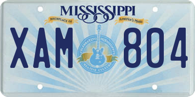 MS license plate XAM804