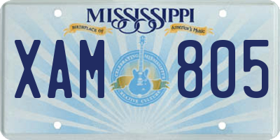 MS license plate XAM805