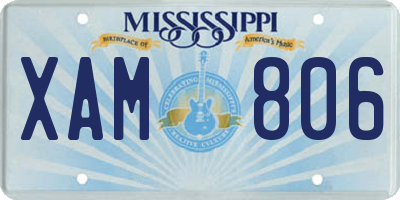 MS license plate XAM806