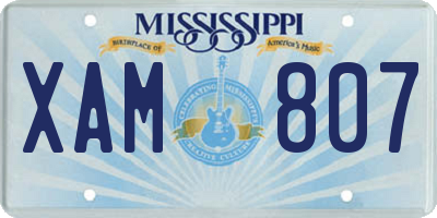 MS license plate XAM807