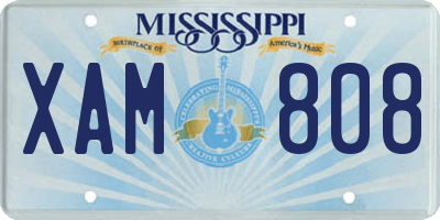 MS license plate XAM808