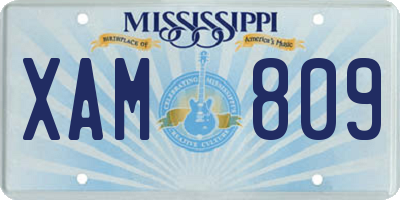 MS license plate XAM809