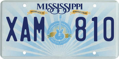 MS license plate XAM810