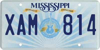 MS license plate XAM814