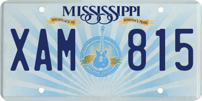 MS license plate XAM815