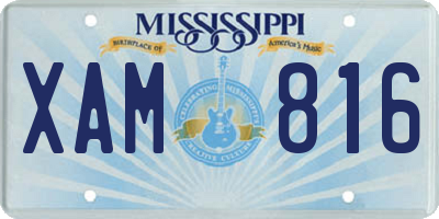 MS license plate XAM816