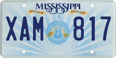 MS license plate XAM817