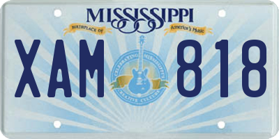 MS license plate XAM818