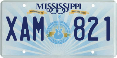 MS license plate XAM821