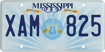 MS license plate XAM825