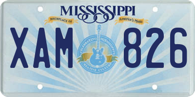 MS license plate XAM826