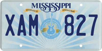 MS license plate XAM827