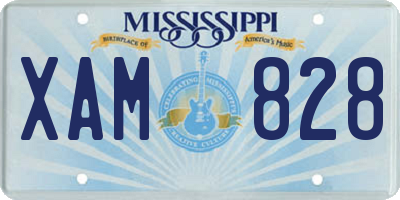 MS license plate XAM828
