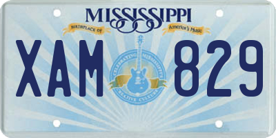 MS license plate XAM829