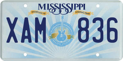 MS license plate XAM836