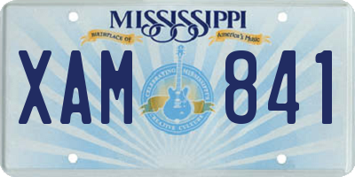 MS license plate XAM841