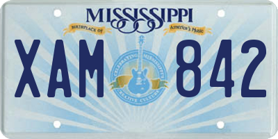 MS license plate XAM842