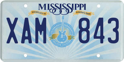 MS license plate XAM843