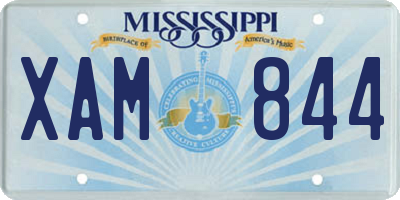 MS license plate XAM844