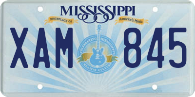 MS license plate XAM845