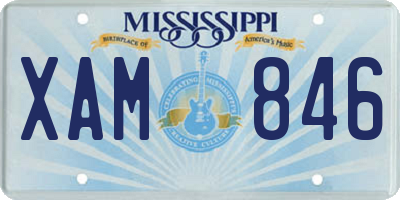 MS license plate XAM846
