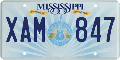 MS license plate XAM847
