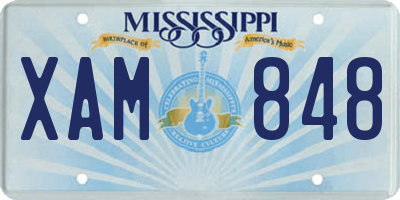 MS license plate XAM848