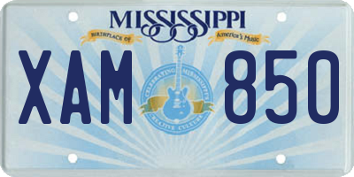 MS license plate XAM850