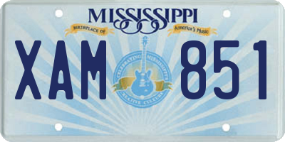 MS license plate XAM851