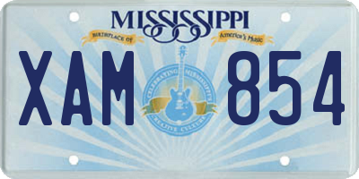 MS license plate XAM854