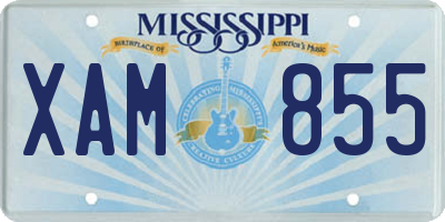 MS license plate XAM855