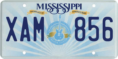 MS license plate XAM856