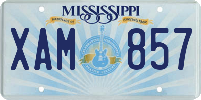 MS license plate XAM857