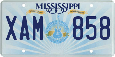 MS license plate XAM858