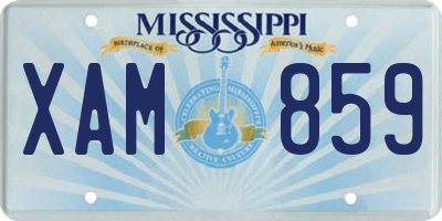 MS license plate XAM859