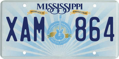 MS license plate XAM864