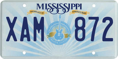 MS license plate XAM872
