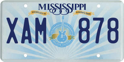 MS license plate XAM878