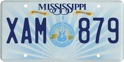 MS license plate XAM879