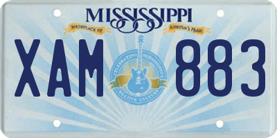 MS license plate XAM883