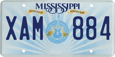 MS license plate XAM884