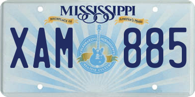 MS license plate XAM885