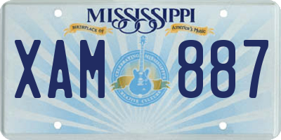 MS license plate XAM887