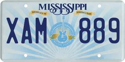 MS license plate XAM889