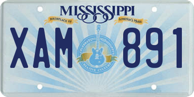 MS license plate XAM891