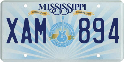 MS license plate XAM894