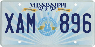 MS license plate XAM896
