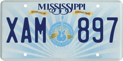 MS license plate XAM897