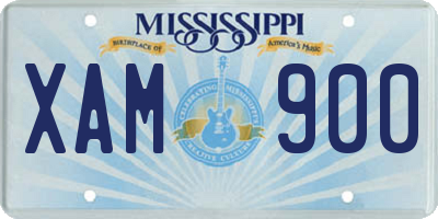 MS license plate XAM900
