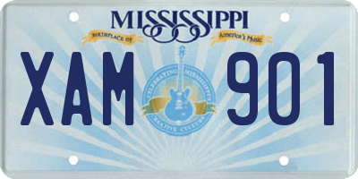 MS license plate XAM901